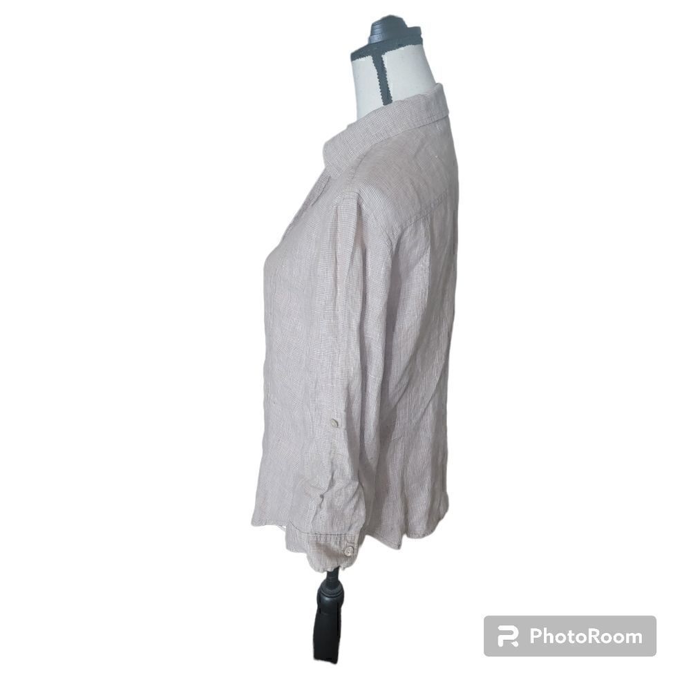 Fresh Produce 100% Linen Button Up Top. Size S. - Picture 4 of 8